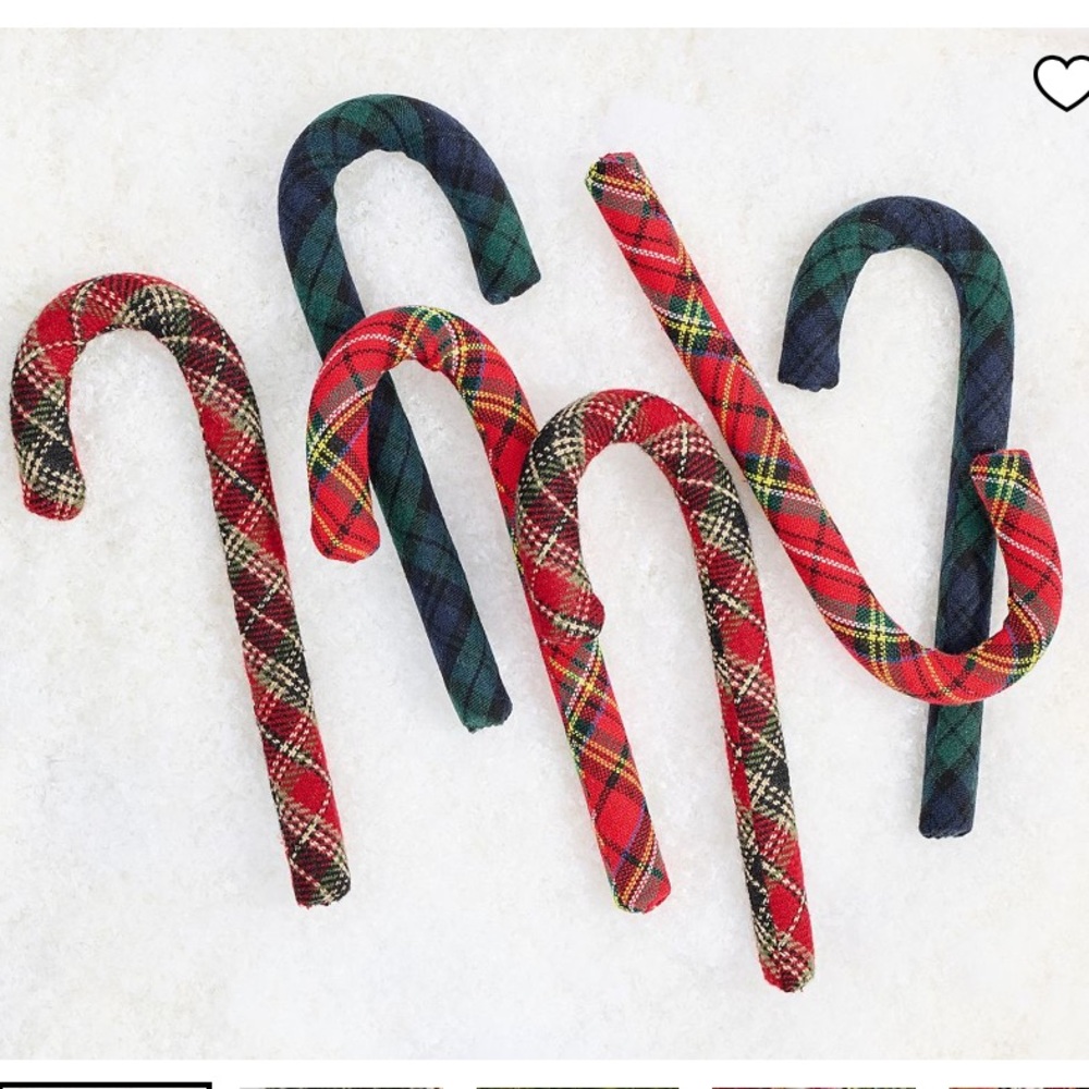 NWT Pottery Barn Plaid Candy Canes - Set of 6